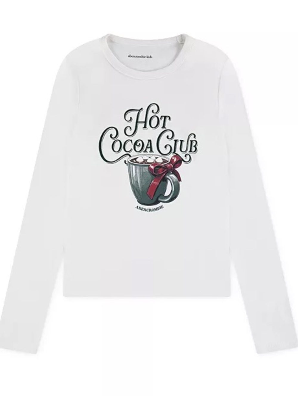 Abercrombie Kids • NWT "Hot Cocoa Club" Long-Sleeve Tee 13/14